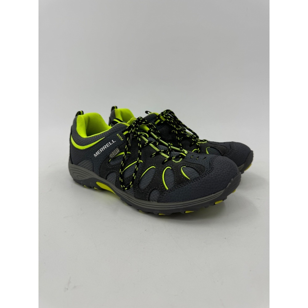 Merrell Hiking Shoes Chameleon Low Lace Leather Boys‎ Green Grey Size 6M